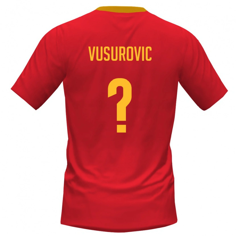 Danxen Pánské Černá Hora Luka Vusurovic #0 Červená Žlutá Domů Hráčské Dresy 26-28 Dres
