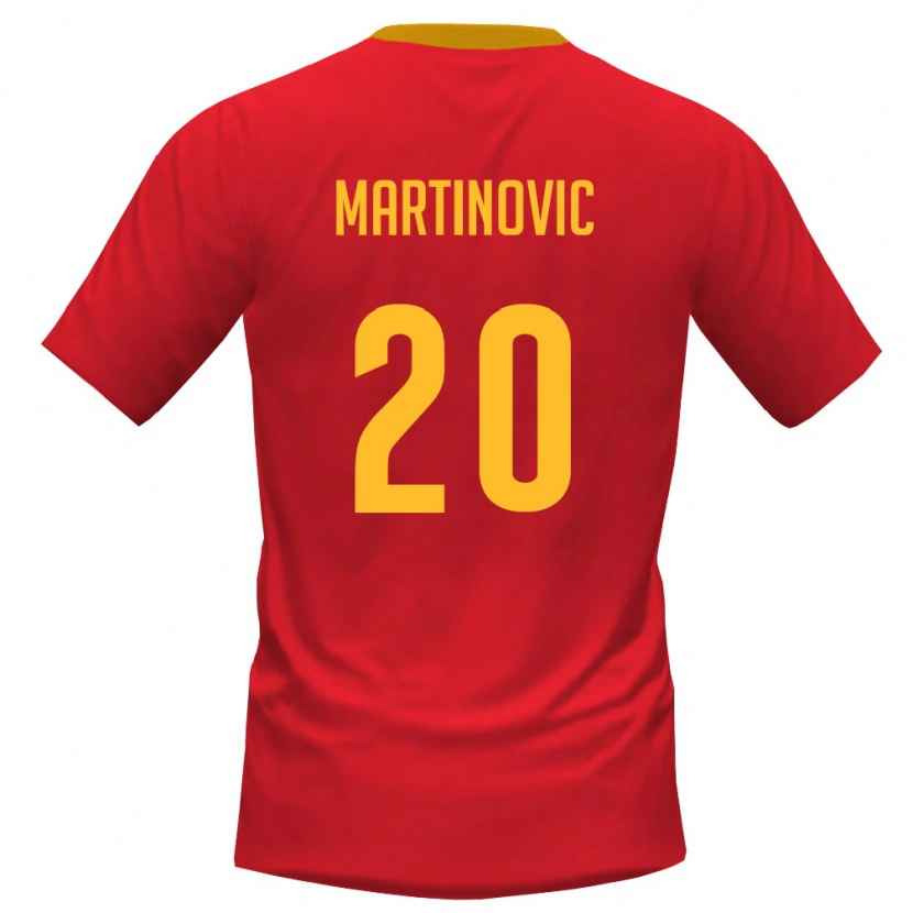 Danxen Pánské Černá Hora Lazar Martinovic #20 Červená Žlutá Domů Hráčské Dresy 26-28 Dres