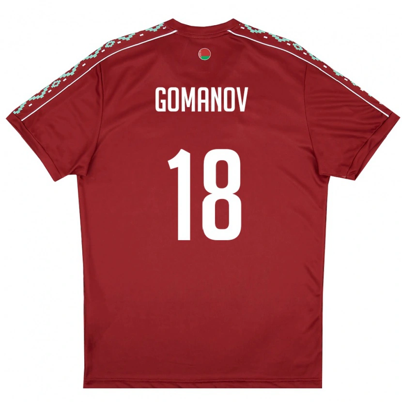 Danxen Pánské Bělorusko Kirill Gomanov #18 Tmavě Červená Bílá Domů Hráčské Dresy 26-28 Dres