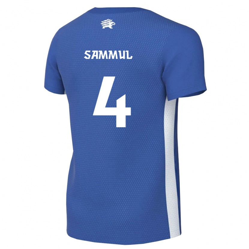 Danxen Pánské Estonsko Ronald Sammul #4 Tmavě Modrá Bílá Domů Hráčské Dresy 26-28 Dres