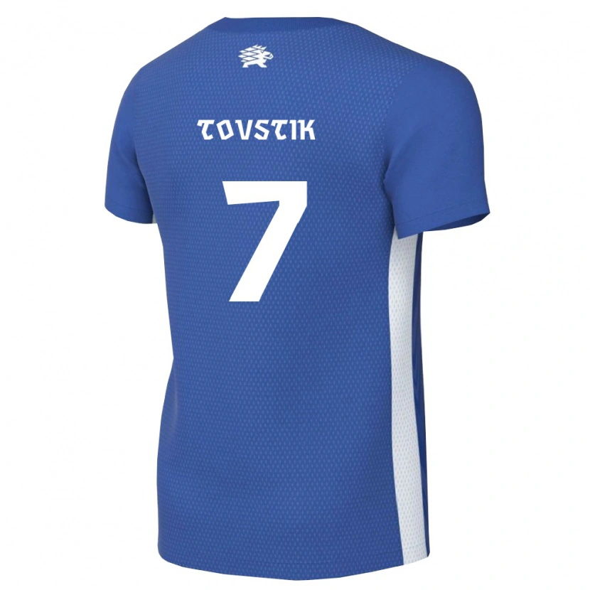 Danxen Pánské Estonsko Sander Tovstik #7 Tmavě Modrá Bílá Domů Hráčské Dresy 26-28 Dres