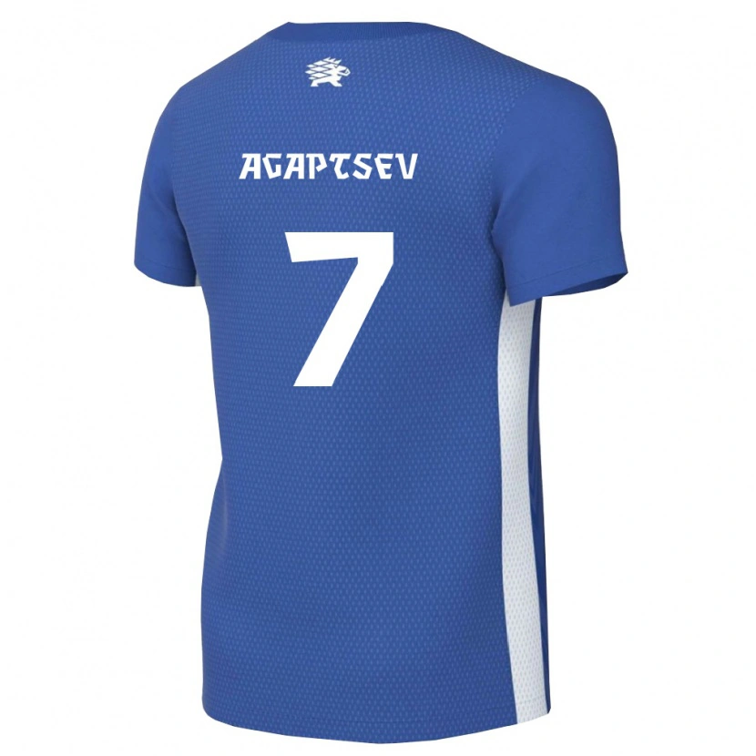 Danxen Pánské Estonsko Stanislav Agaptsev #7 Tmavě Modrá Bílá Domů Hráčské Dresy 26-28 Dres