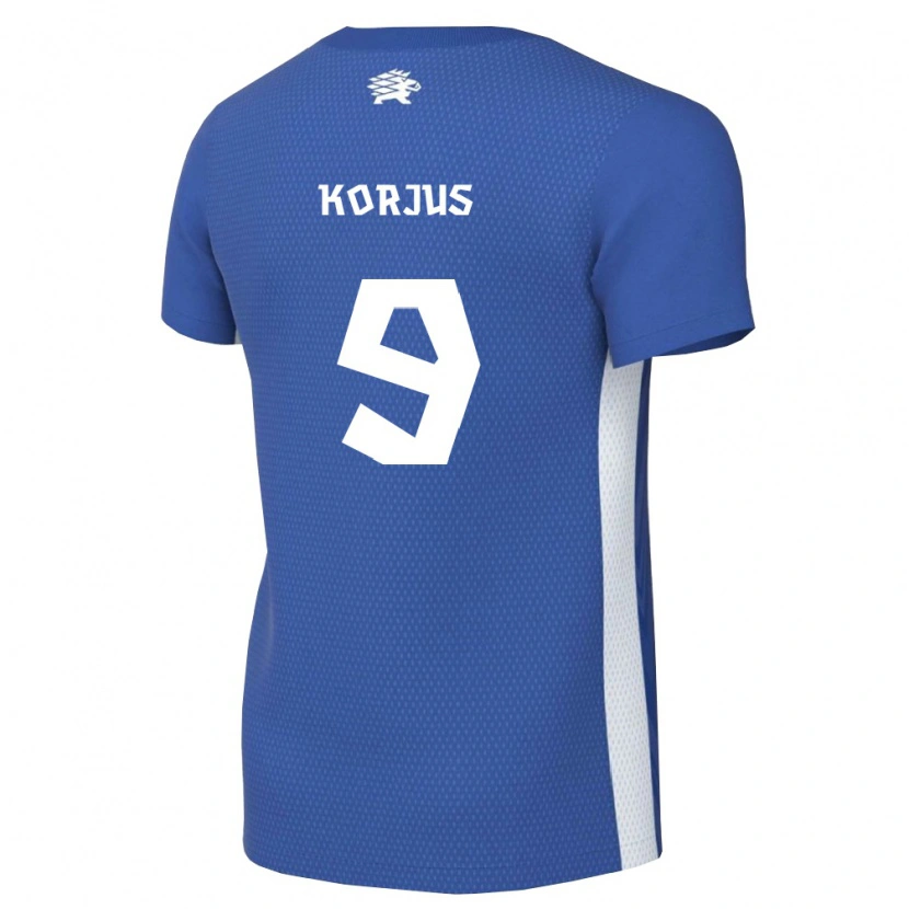 Danxen Pánské Estonsko Uku Korjus #9 Tmavě Modrá Bílá Domů Hráčské Dresy 26-28 Dres