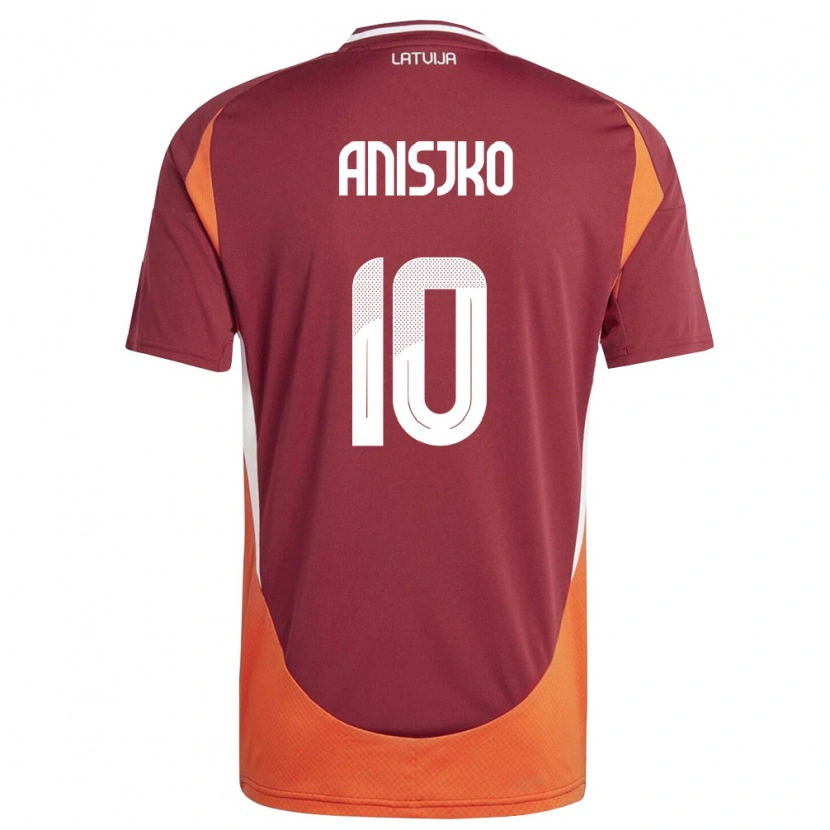 Danxen Pánské Lotyšsko Danni Anisjko #10 Tmavě Červená Bílá Oranžová Domů Hráčské Dresy 26-28 Dres