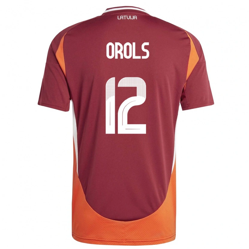 Danxen Pánské Lotyšsko Frenks Orols #12 Tmavě Červená Bílá Oranžová Domů Hráčské Dresy 26-28 Dres