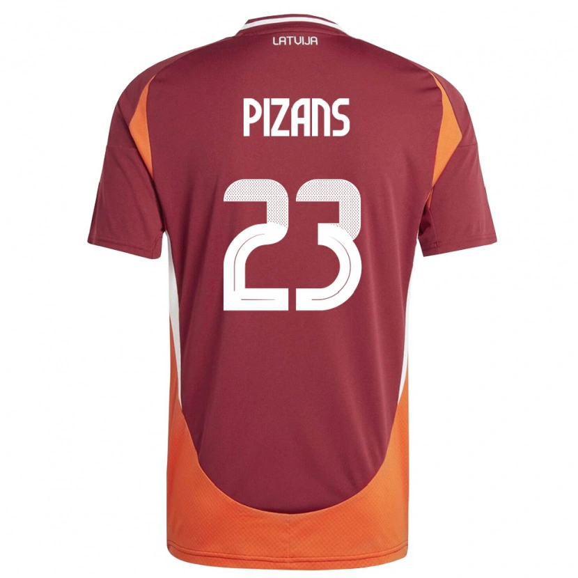 Danxen Pánské Lotyšsko Ricards Pizans #23 Tmavě Červená Bílá Oranžová Domů Hráčské Dresy 26-28 Dres