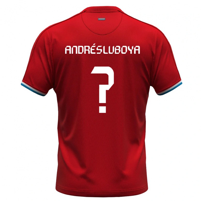 Danxen Pánské Lucembursko Liam Andrés Luboya #0 Červená Bílá Modrá Domů Hráčské Dresy 26-28 Dres