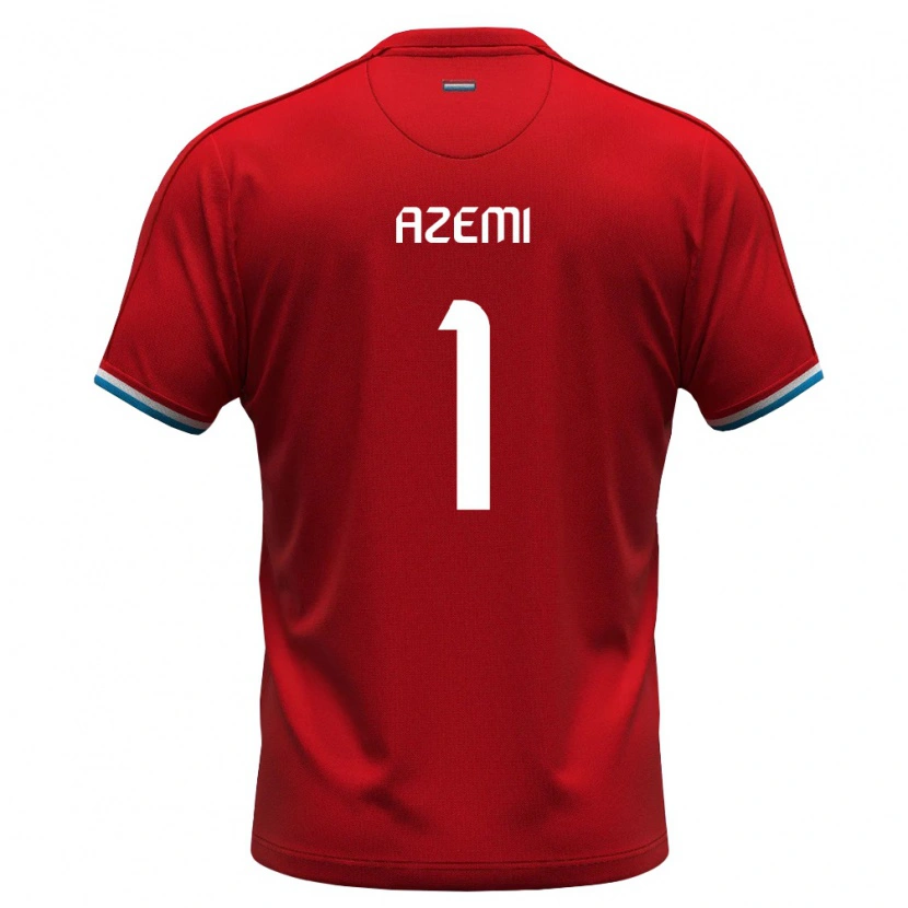 Danxen Pánské Lucembursko Ermal Azemi #1 Červená Bílá Modrá Domů Hráčské Dresy 26-28 Dres