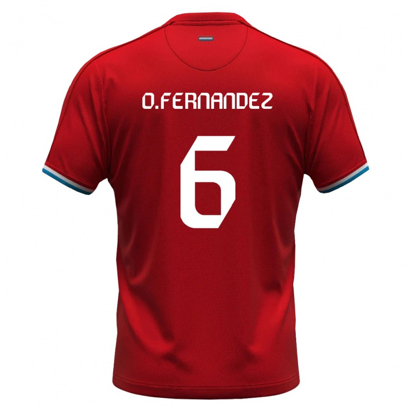 Danxen Pánské Lucembursko Oriol Fernandez Berenguer #6 Červená Bílá Modrá Domů Hráčské Dresy 26-28 Dres