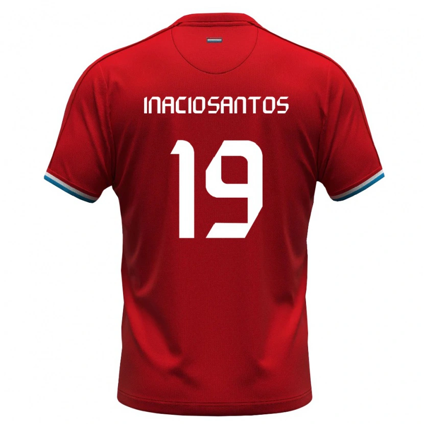 Danxen Pánské Lucembursko Santiago Inacio Santos #19 Červená Bílá Modrá Domů Hráčské Dresy 26-28 Dres