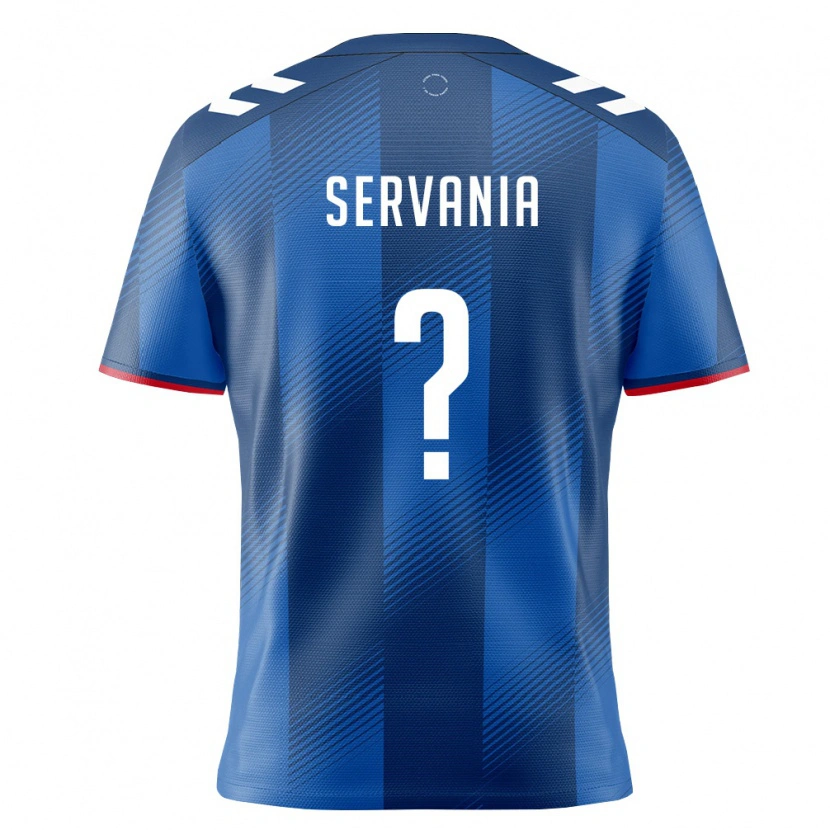 Danxen Pánské Portoriko Jaden Servania #0 Královská Modrá Červená Bílá Domů Hráčské Dresy 26-28 Dres