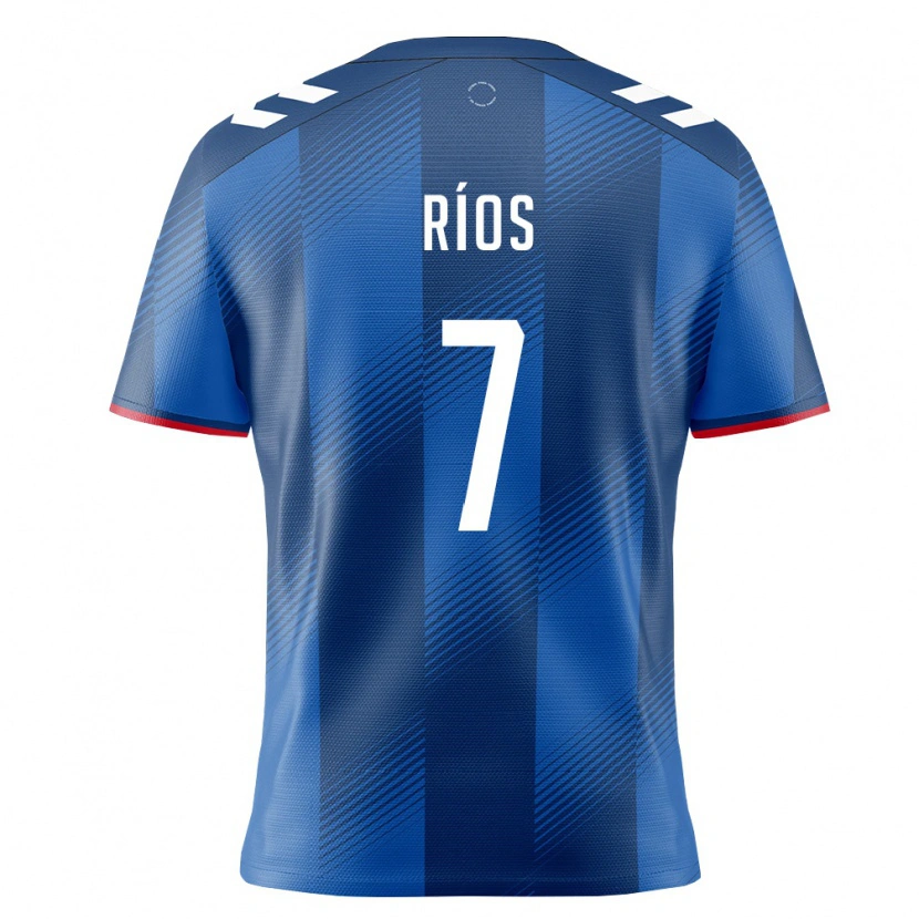 Danxen Pánské Portoriko Edwin Ríos #7 Královská Modrá Červená Bílá Domů Hráčské Dresy 26-28 Dres