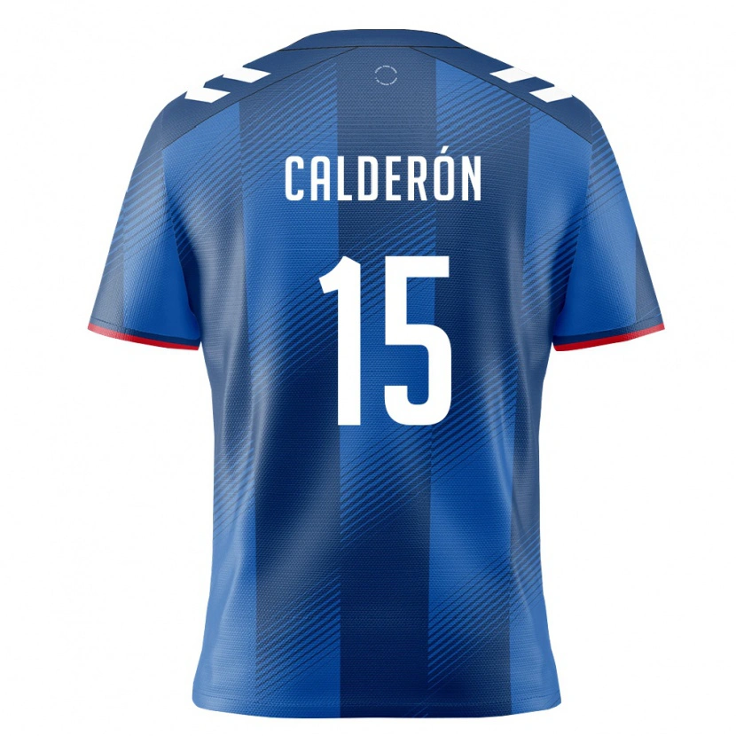Danxen Pánské Portoriko Gio Calderón #15 Královská Modrá Červená Bílá Domů Hráčské Dresy 26-28 Dres