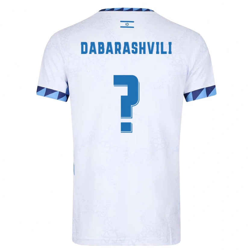 Danxen Pánské Izrael Noam Dabarashvili #0 Bílá Světle Modrá Domů Hráčské Dresy 26-28 Dres