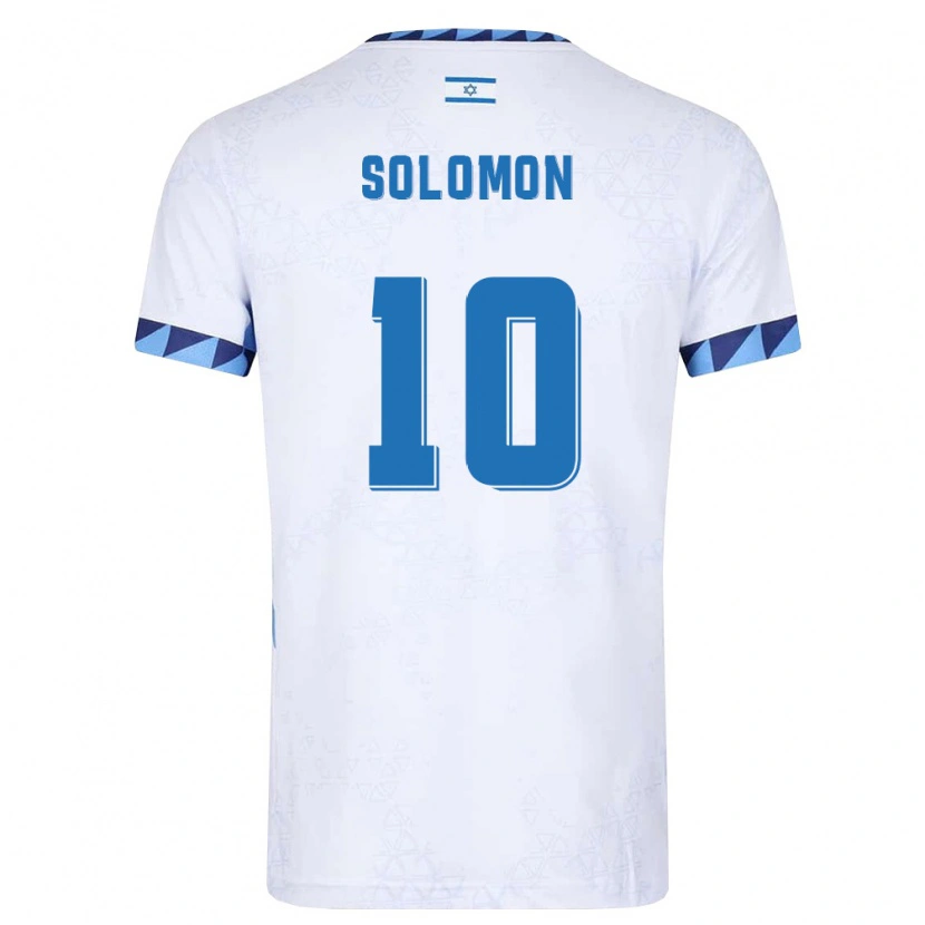 Danxen Pánské Izrael Manor Solomon #10 Bílá Světle Modrá Domů Hráčské Dresy 26-28 Dres