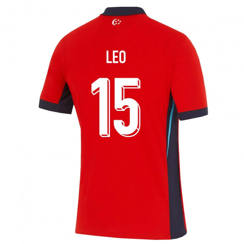 Danxen Pánské Singapur Caleb Leo #15 Červená Bílá Černá Domů Hráčské Dresy 26-28 Dres