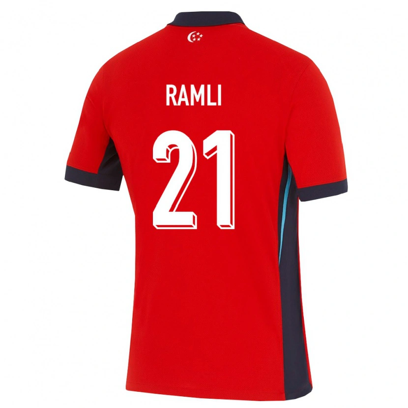 Danxen Pánské Singapur Rasul Ramli #21 Červená Bílá Černá Domů Hráčské Dresy 26-28 Dres