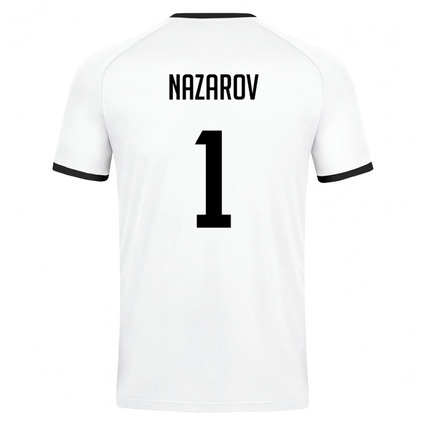 Danxen Pánské Uzbekistán Vladimir Nazarov #1 Bílá Tmavě Zelená Daleko Hráčské Dresy 26-28 Dres
