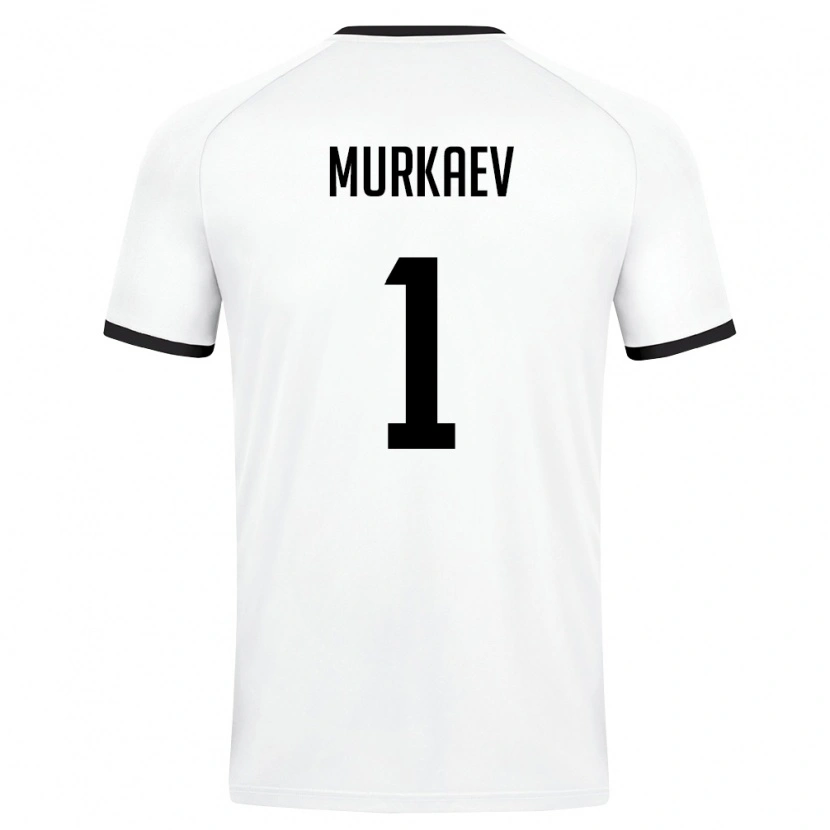 Danxen Pánské Uzbekistán Maksim Murkaev #1 Bílá Tmavě Zelená Daleko Hráčské Dresy 26-28 Dres