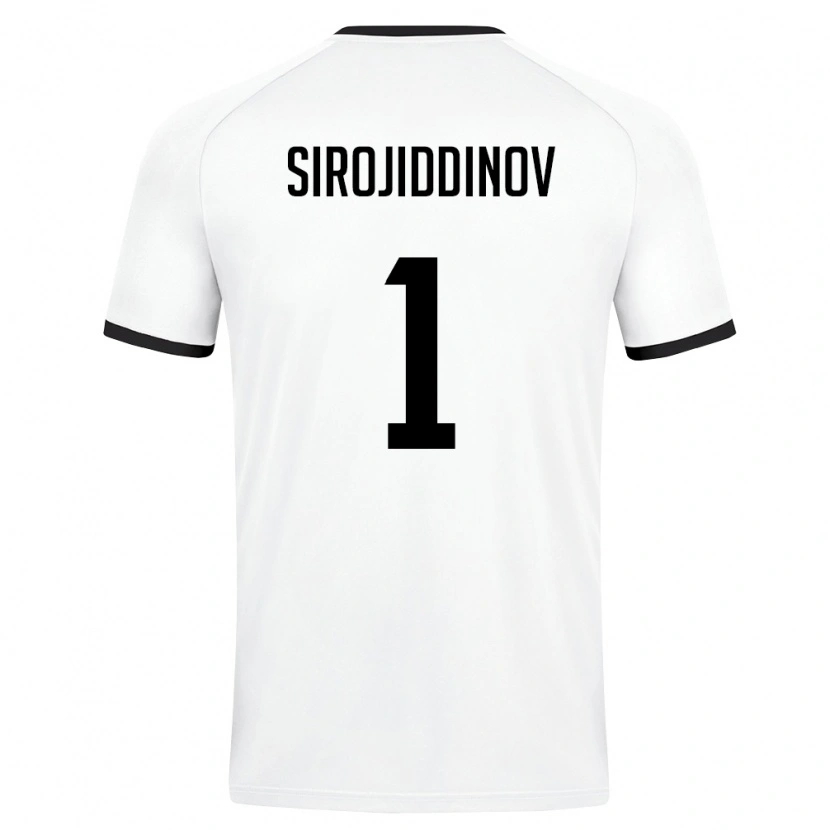 Danxen Pánské Uzbekistán Mekhrojbek Sirojiddinov #1 Bílá Tmavě Zelená Daleko Hráčské Dresy 26-28 Dres