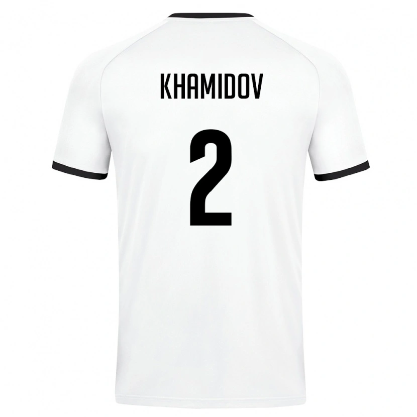Danxen Pánské Uzbekistán Saidkhon Khamidov #2 Bílá Tmavě Zelená Daleko Hráčské Dresy 26-28 Dres