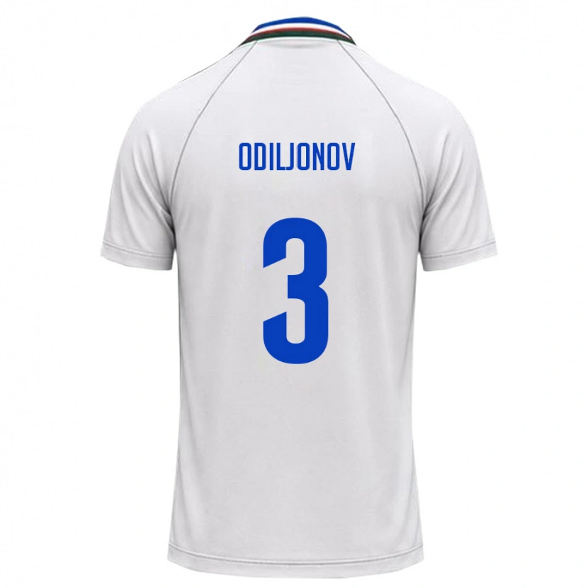 Danxen Pánské Uzbekistán Ozodbek Odiljonov #3 Bílá Tmavě Zelená Daleko Hráčské Dresy 26-28 Dres