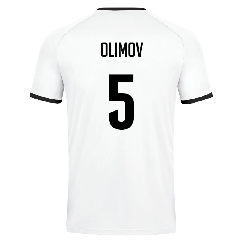 Danxen Pánské Uzbekistán Elsevar Olimov #5 Bílá Tmavě Zelená Daleko Hráčské Dresy 26-28 Dres