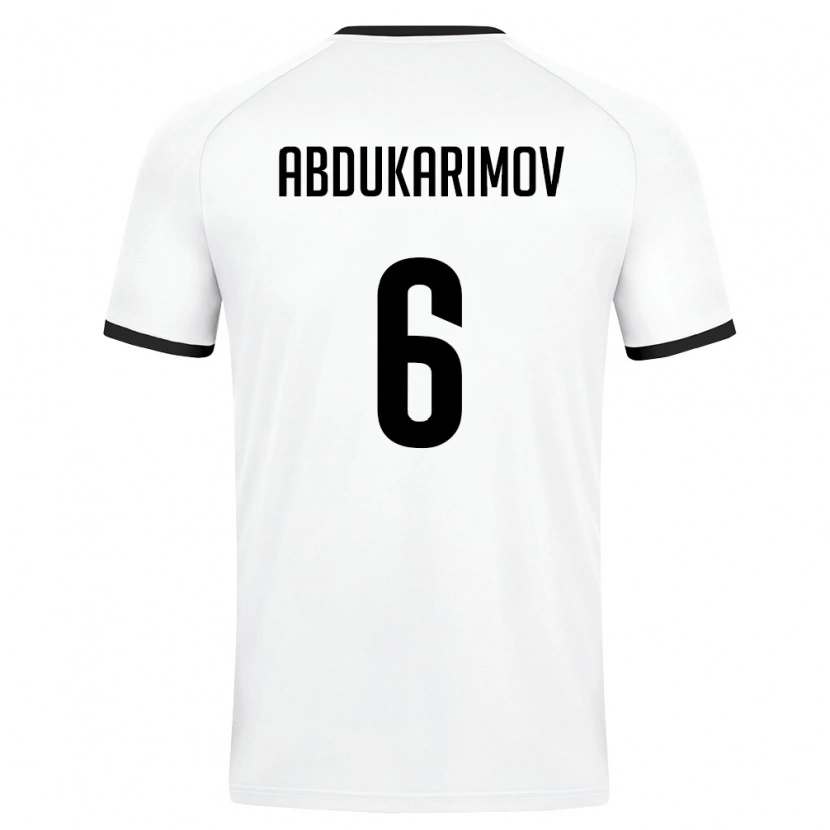 Danxen Pánské Uzbekistán Miraziz Abdukarimov #6 Bílá Tmavě Zelená Daleko Hráčské Dresy 26-28 Dres