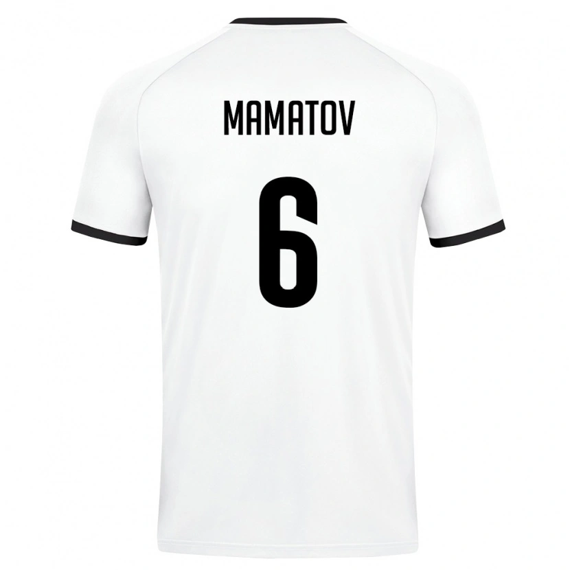 Danxen Pánské Uzbekistán Mukhammadjon Mamatov #6 Bílá Tmavě Zelená Daleko Hráčské Dresy 26-28 Dres