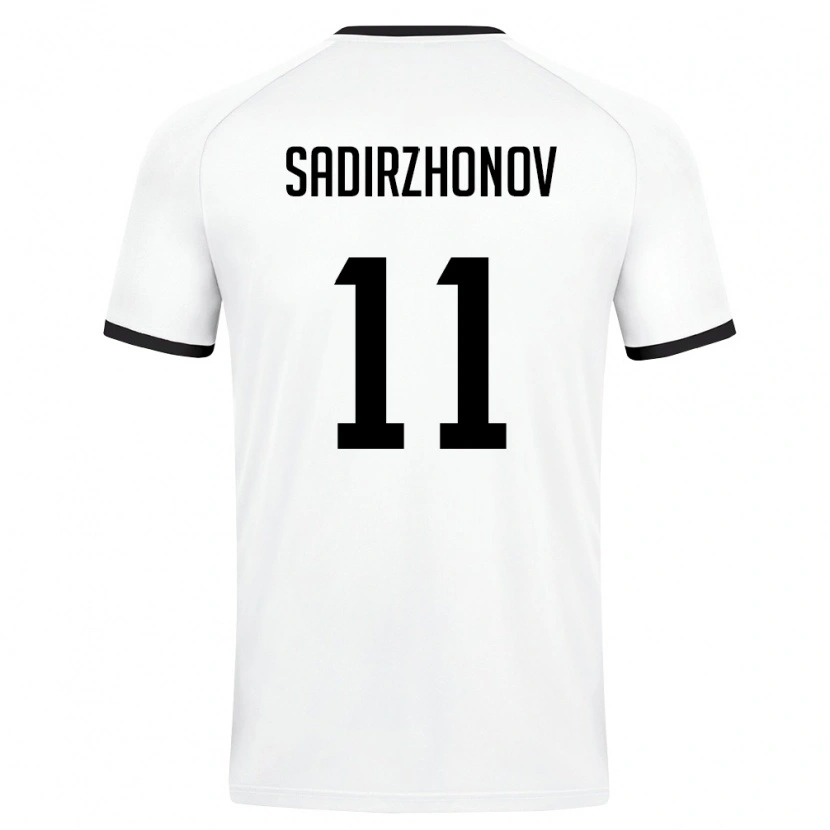 Danxen Pánské Uzbekistán Sukhrob Sadirzhonov #11 Bílá Tmavě Zelená Daleko Hráčské Dresy 26-28 Dres