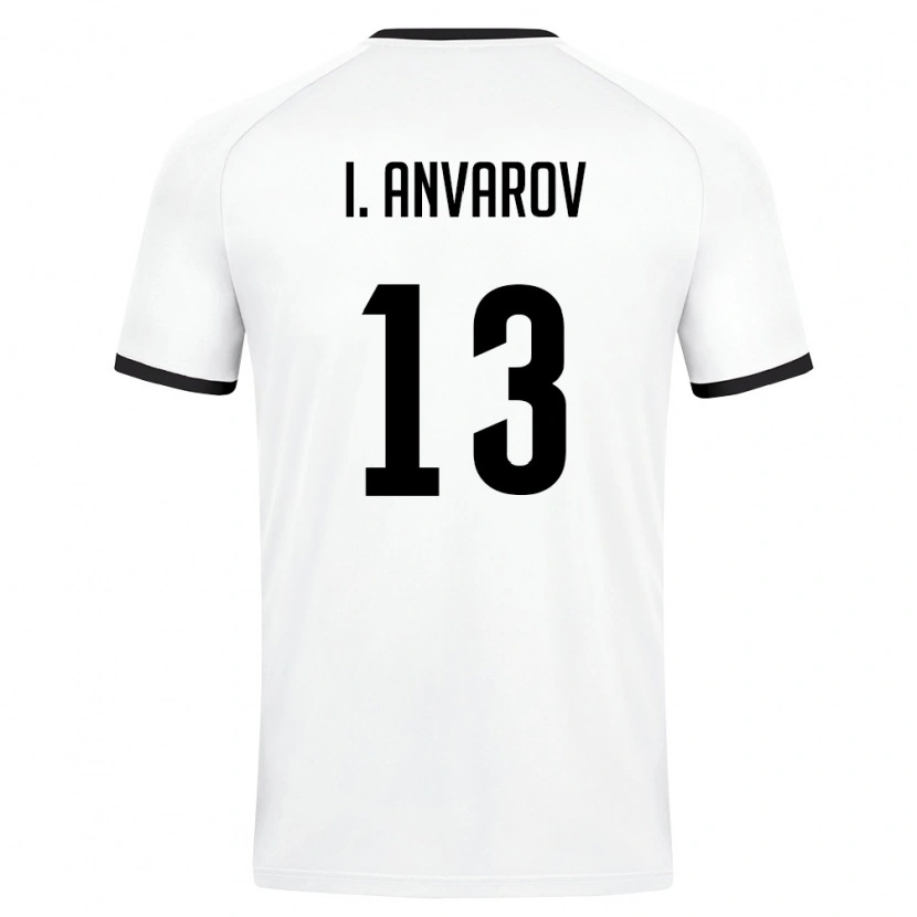 Danxen Pánské Uzbekistán Islom Anvarov #13 Bílá Tmavě Zelená Daleko Hráčské Dresy 26-28 Dres