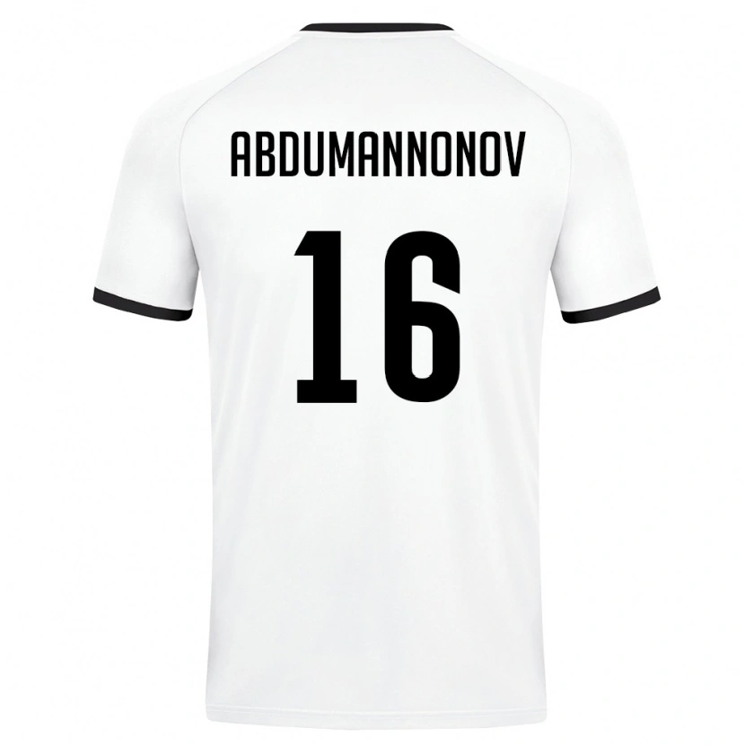 Danxen Pánské Uzbekistán Shokhjakhon Abdumannonov #16 Bílá Tmavě Zelená Daleko Hráčské Dresy 26-28 Dres
