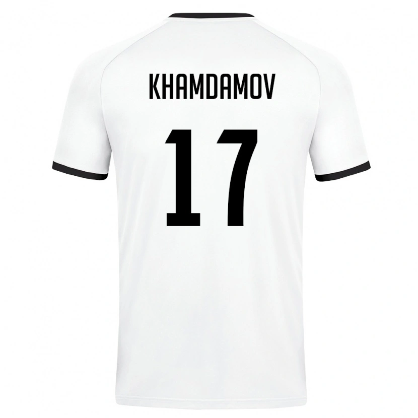 Danxen Pánské Uzbekistán Dostonbek Khamdamov #17 Bílá Tmavě Zelená Daleko Hráčské Dresy 26-28 Dres