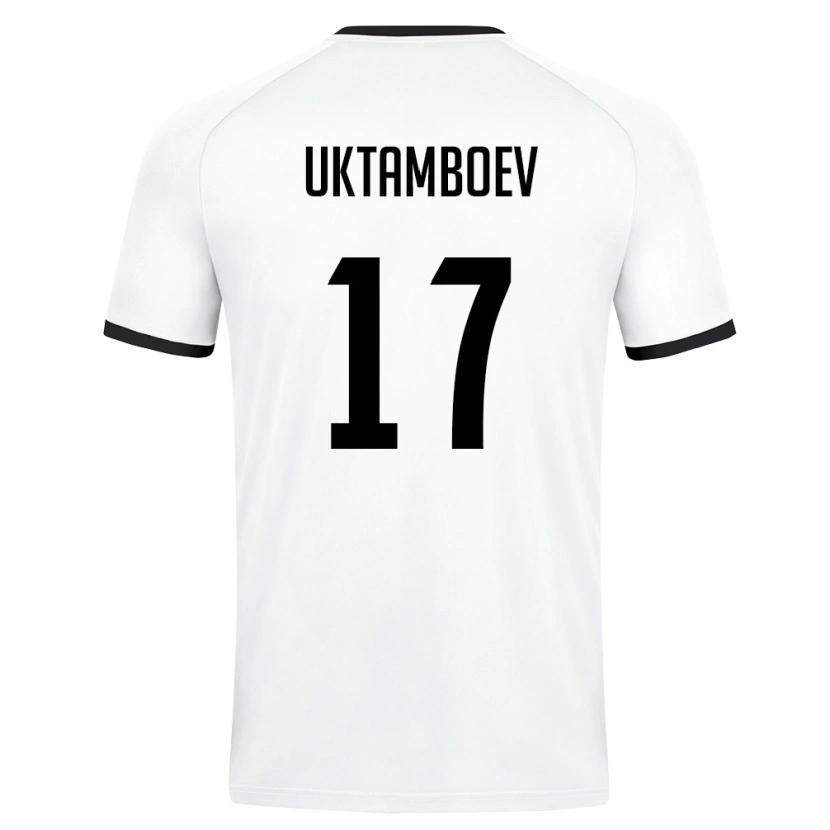 Danxen Pánské Uzbekistán Jakhongirmirzo Uktamboev #17 Bílá Tmavě Zelená Daleko Hráčské Dresy 26-28 Dres