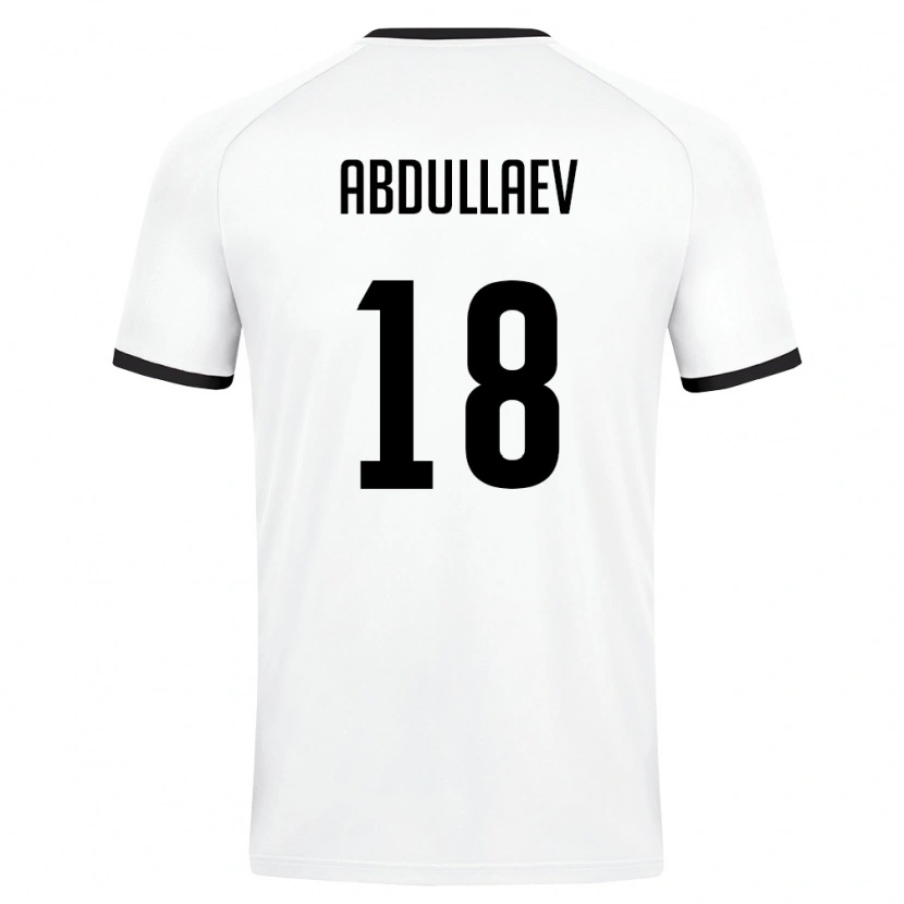 Danxen Pánské Uzbekistán Abdulla Abdullaev #18 Bílá Tmavě Zelená Daleko Hráčské Dresy 26-28 Dres