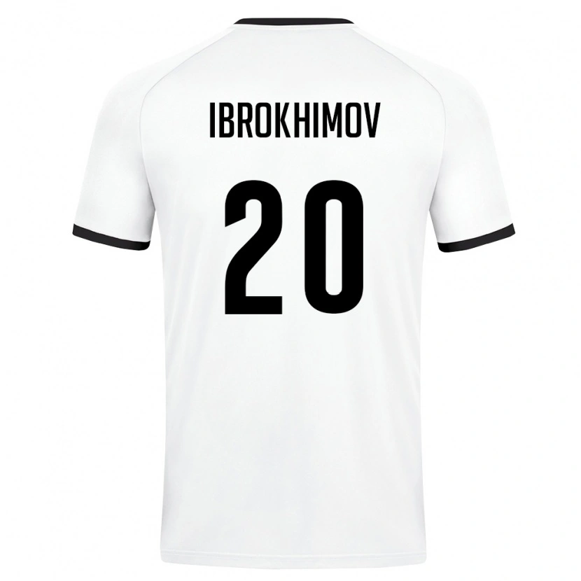 Danxen Pánské Uzbekistán Ibrokhim Ibrokhimov #20 Bílá Tmavě Zelená Daleko Hráčské Dresy 26-28 Dres