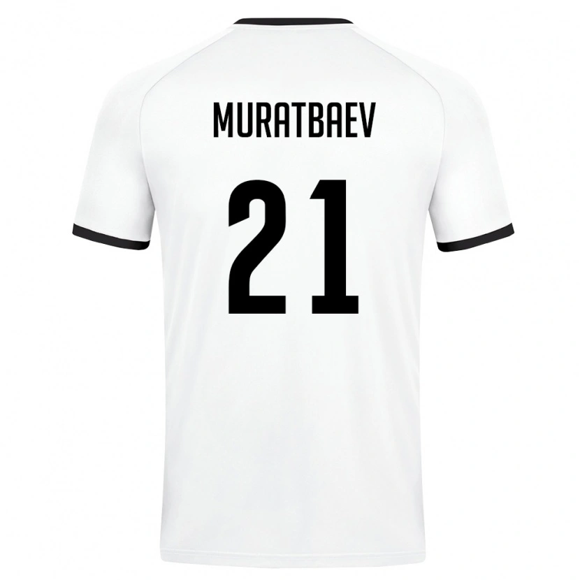 Danxen Pánské Uzbekistán Samandar Muratbaev #21 Bílá Tmavě Zelená Daleko Hráčské Dresy 26-28 Dres