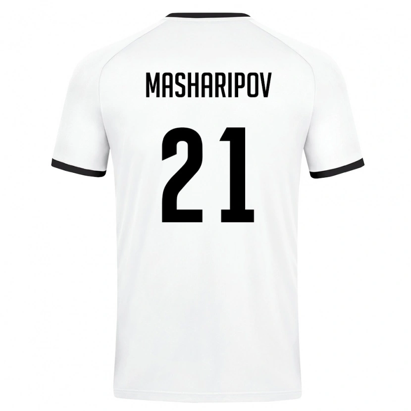 Danxen Pánské Uzbekistán Akbar Masharipov #21 Bílá Tmavě Zelená Daleko Hráčské Dresy 26-28 Dres
