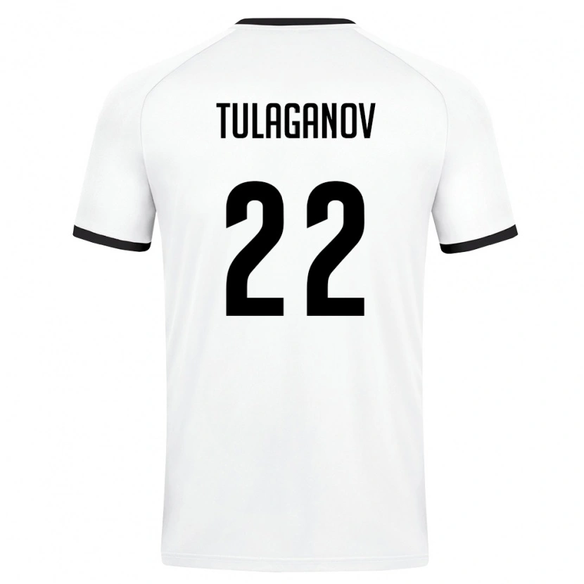 Danxen Pánské Uzbekistán Davron Tulaganov #22 Bílá Tmavě Zelená Daleko Hráčské Dresy 26-28 Dres