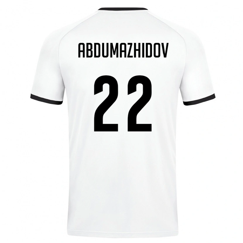 Danxen Pánské Uzbekistán Mukhammadrasul Abdumazhidov #22 Bílá Tmavě Zelená Daleko Hráčské Dresy 26-28 Dres