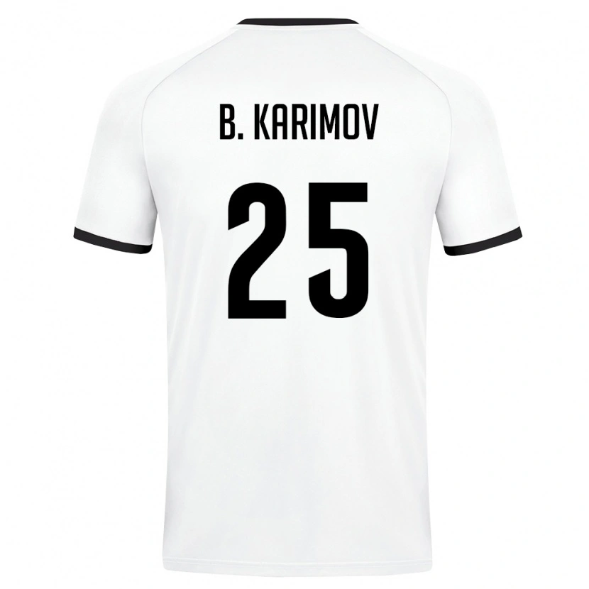 Danxen Pánské Uzbekistán Bekhruz Karimov #25 Bílá Tmavě Zelená Daleko Hráčské Dresy 26-28 Dres