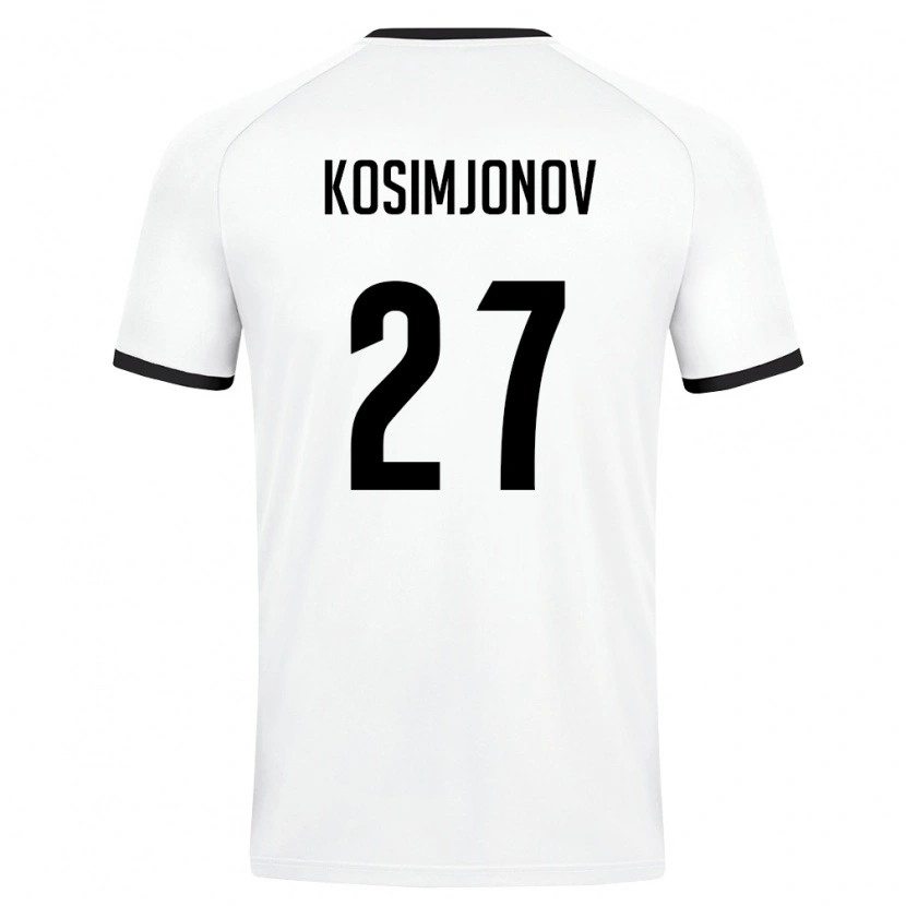 Danxen Pánské Uzbekistán Asadbek Kosimjonov #27 Bílá Tmavě Zelená Daleko Hráčské Dresy 26-28 Dres