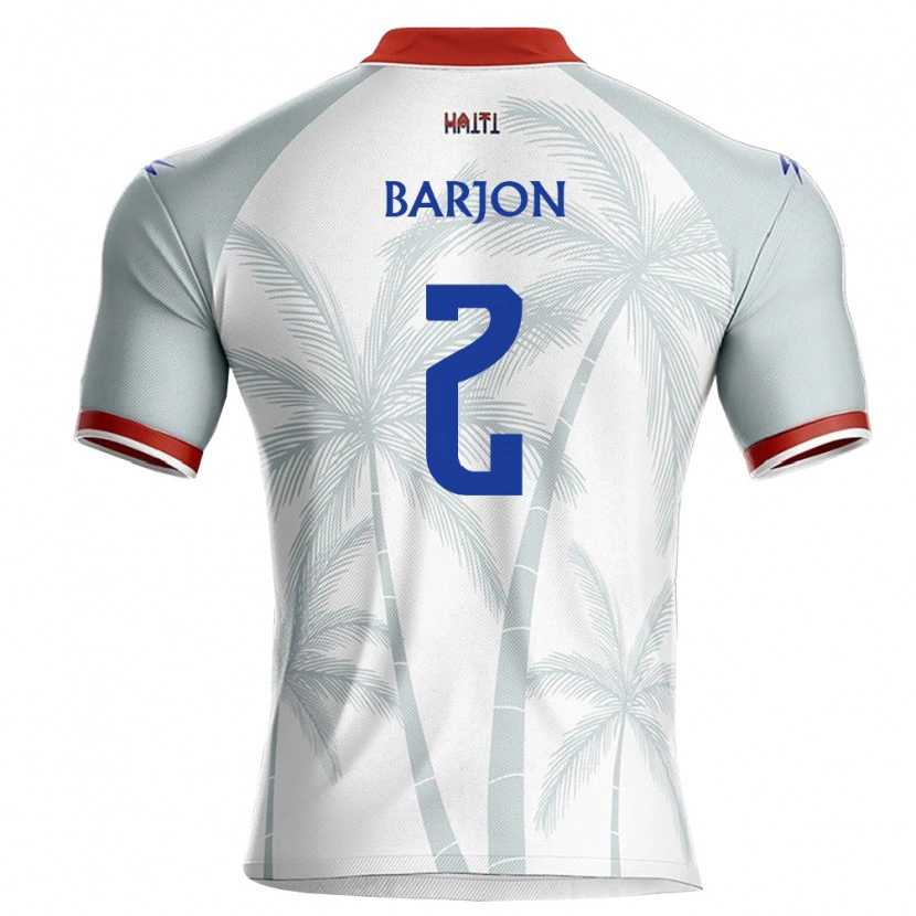 Danxen Pánské Haiti Guivens Barjon #2 Bílá Červená Šedá Daleko Hráčské Dresy 26-28 Dres