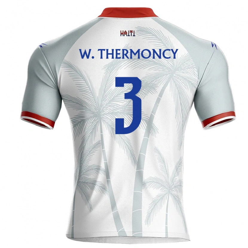Danxen Pánské Haiti Wasson Thermoncy #3 Bílá Červená Šedá Daleko Hráčské Dresy 26-28 Dres