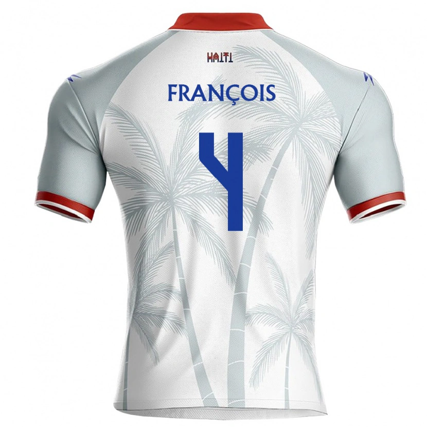 Danxen Pánské Haiti Mendell François #4 Bílá Červená Šedá Daleko Hráčské Dresy 26-28 Dres