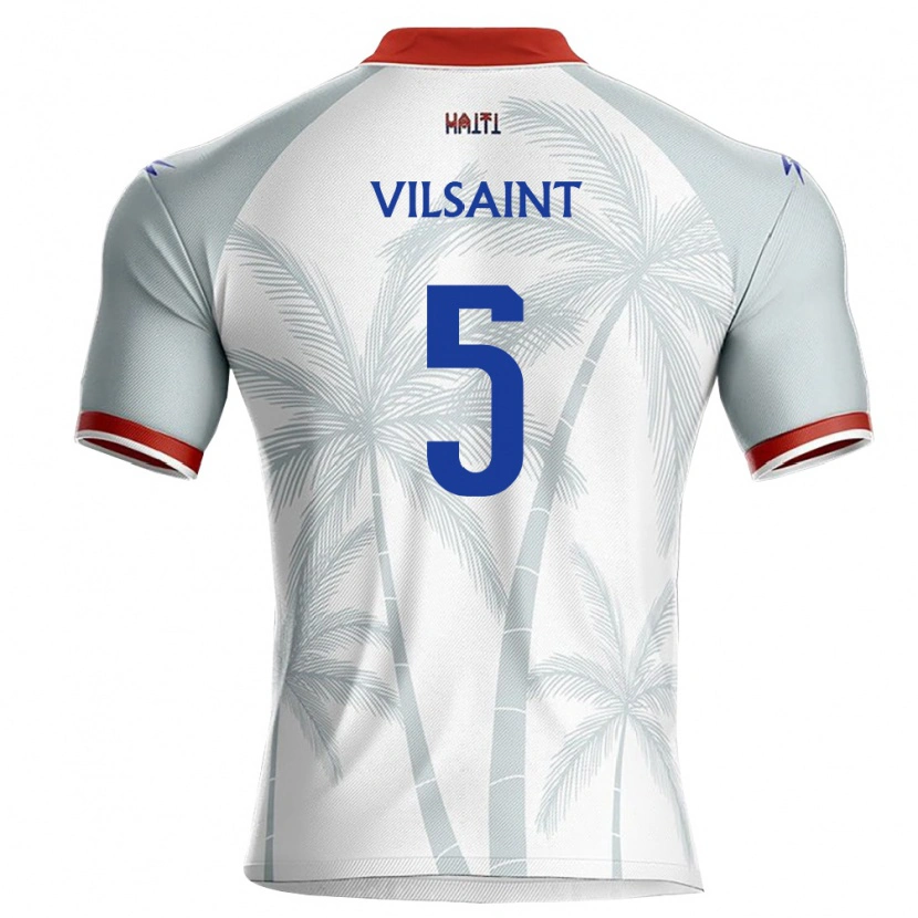 Danxen Pánské Haiti Jaylen Vilsaint #5 Bílá Červená Šedá Daleko Hráčské Dresy 26-28 Dres