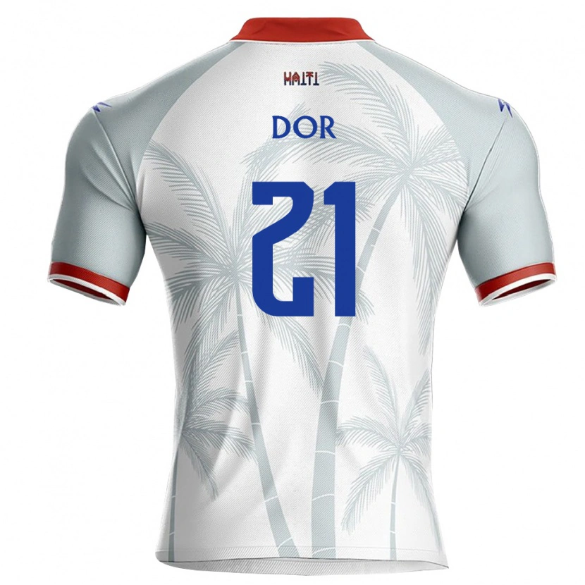 Danxen Pánské Haiti Rodnelson Dor #21 Bílá Červená Šedá Daleko Hráčské Dresy 26-28 Dres