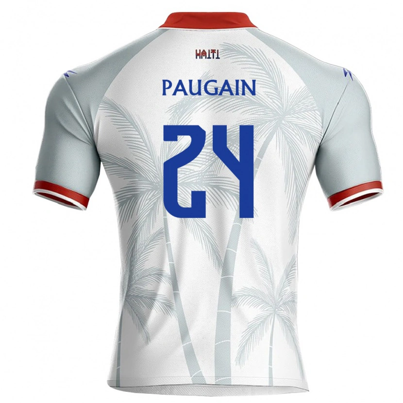 Danxen Pánské Haiti Wilguens Paugain #24 Bílá Červená Šedá Daleko Hráčské Dresy 26-28 Dres