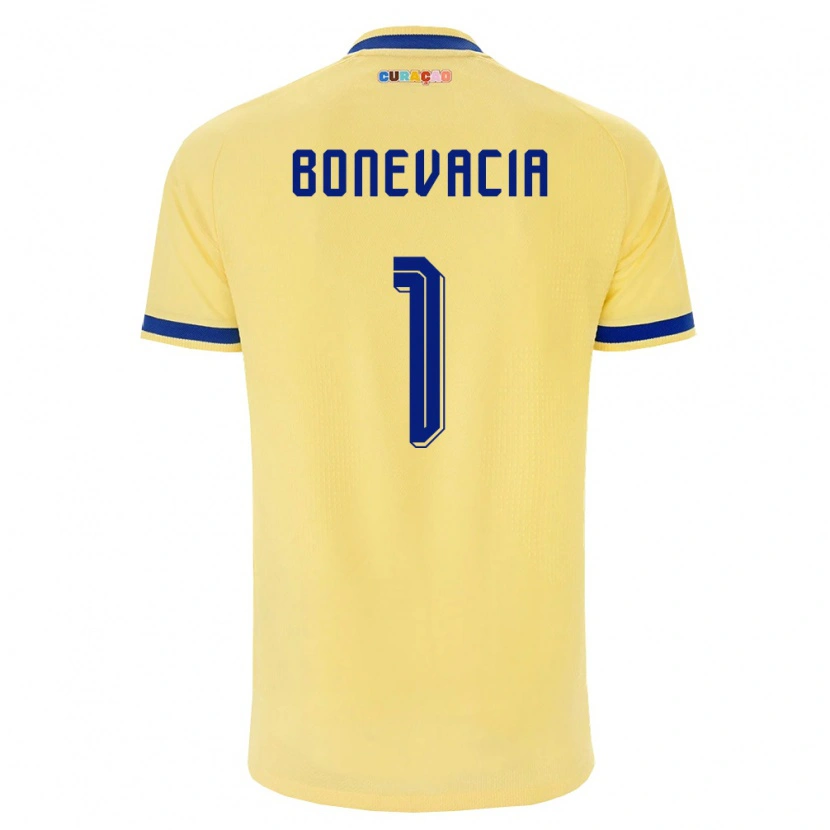 Danxen Pánské Curaçao Giuliano Bonevacia #1 Žlutá Námořnická Růžová Daleko Hráčské Dresy 26-28 Dres