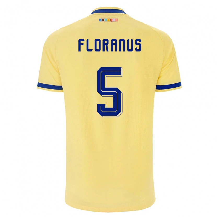 Danxen Pánské Curaçao Sherel Floranus #5 Žlutá Námořnická Růžová Daleko Hráčské Dresy 26-28 Dres